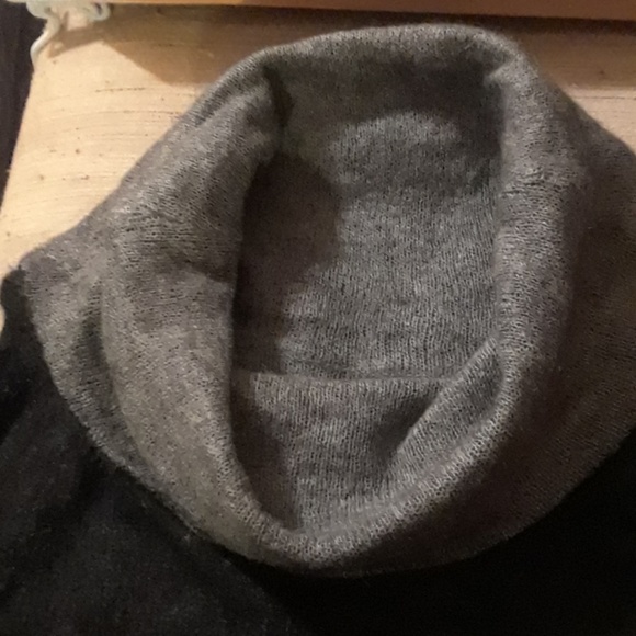 Wool Mohair Reversible Gray Cowl Fitted Tunic M - Picture 2 of 5